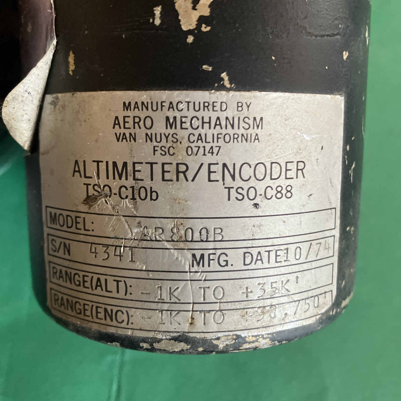 Altimeter encoder by Aero Mechanism model AR800B
