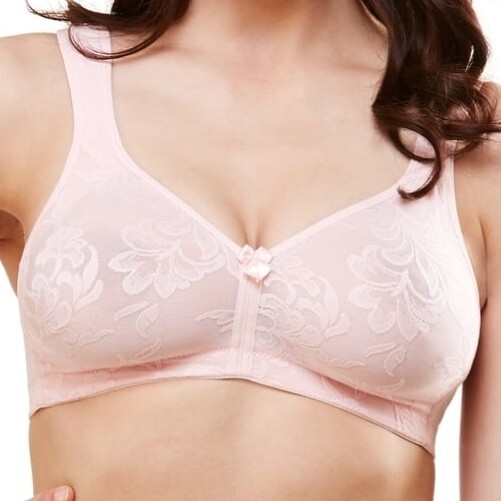 NWT Lunaire Versailles Wire-Free Bra 13214 - Blush Pink