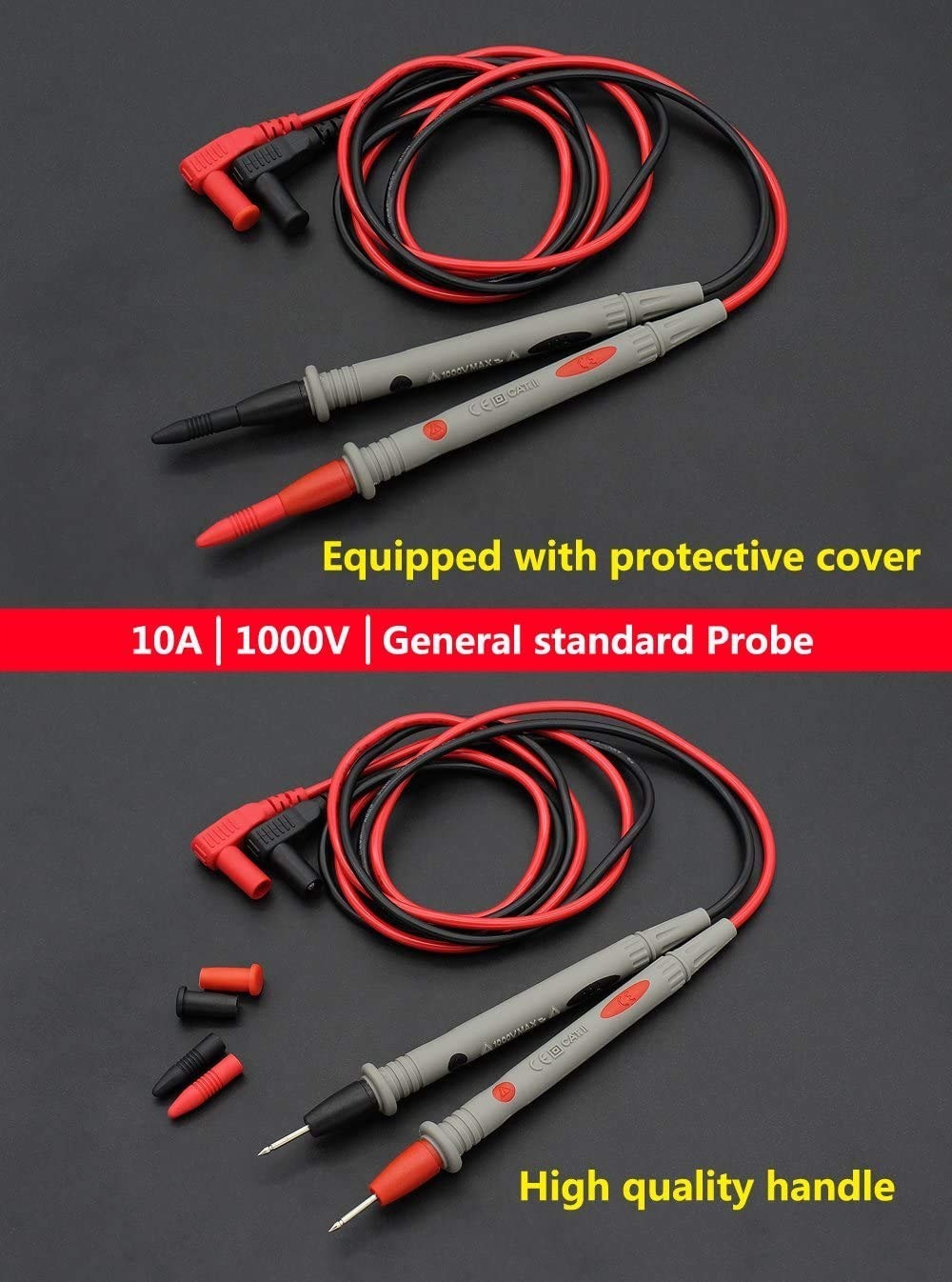 Versatile Digital Multimeter Probes with Ultra-Sharp Tips and Dual Insulation