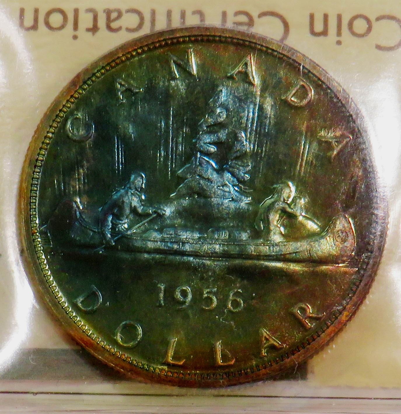 1956 SILVER CANADA PROOF-LIKE $1 ICCS PROOF LIKE 64 SUPERB COLOR