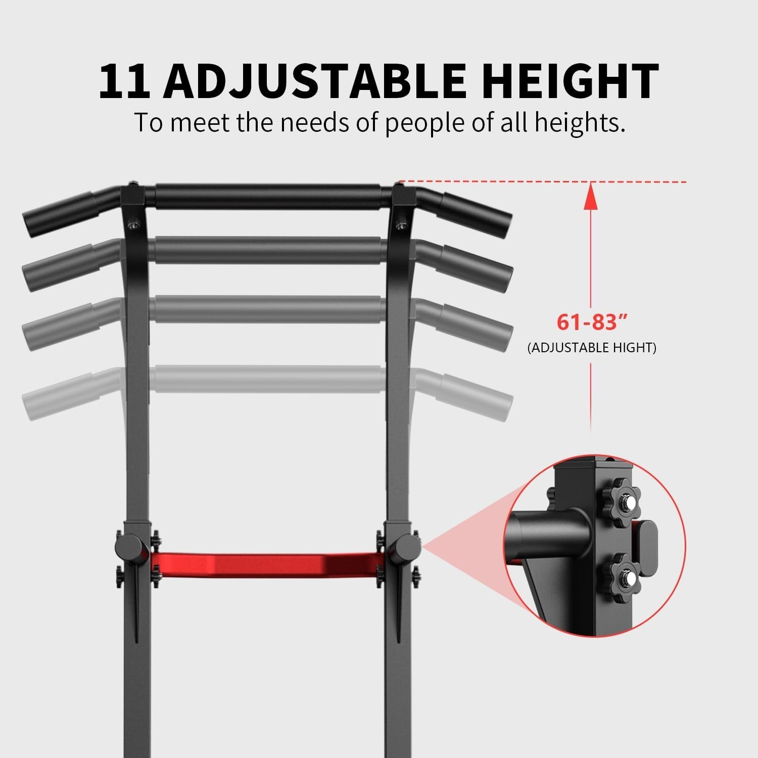 Pull Up Bar Dip Bar Squat Rack Workout Dip Station Height Adjustable Free