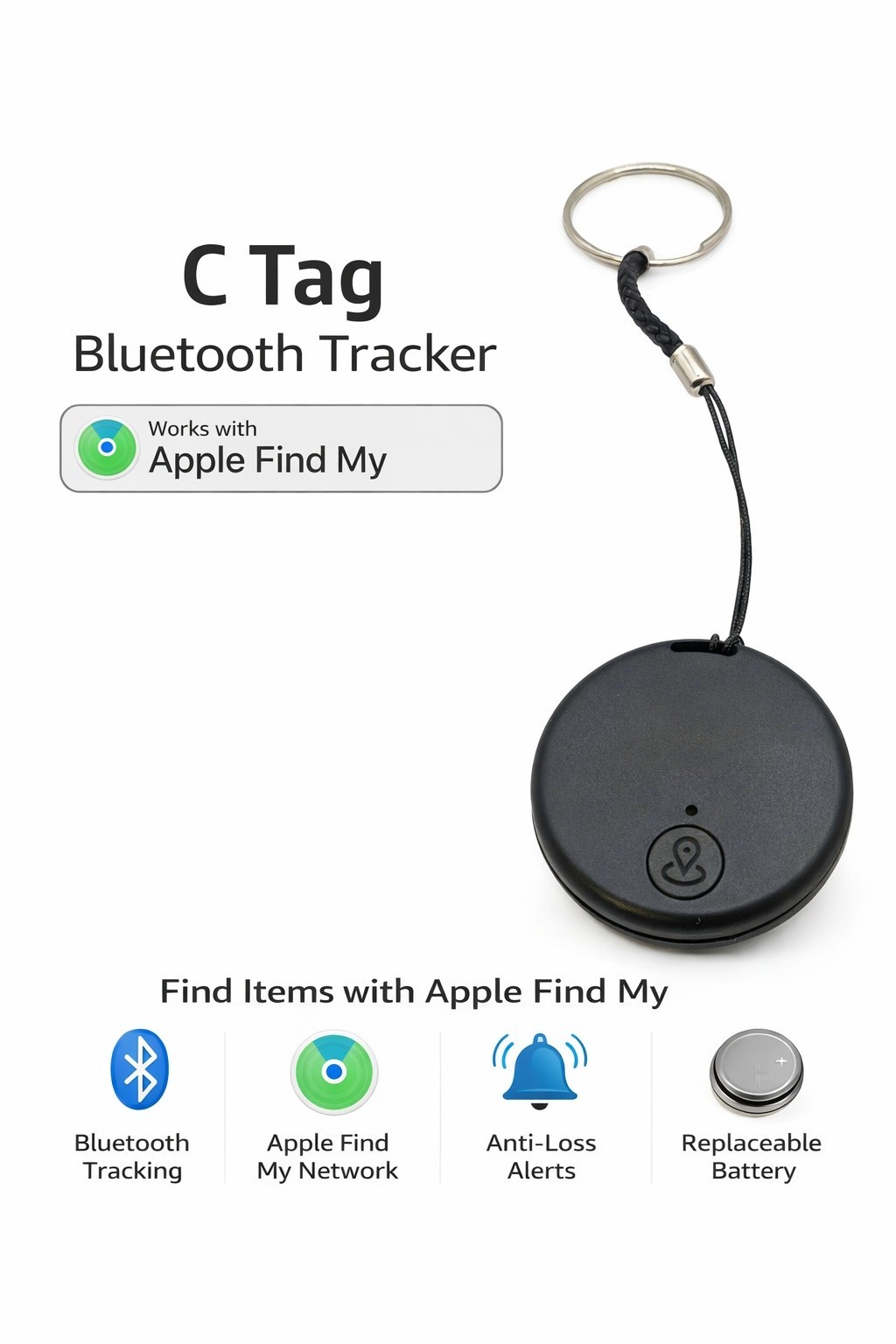 Magnetic Bluetooth Smart Tracker – Find My (Apple) Compatible Item Locator
