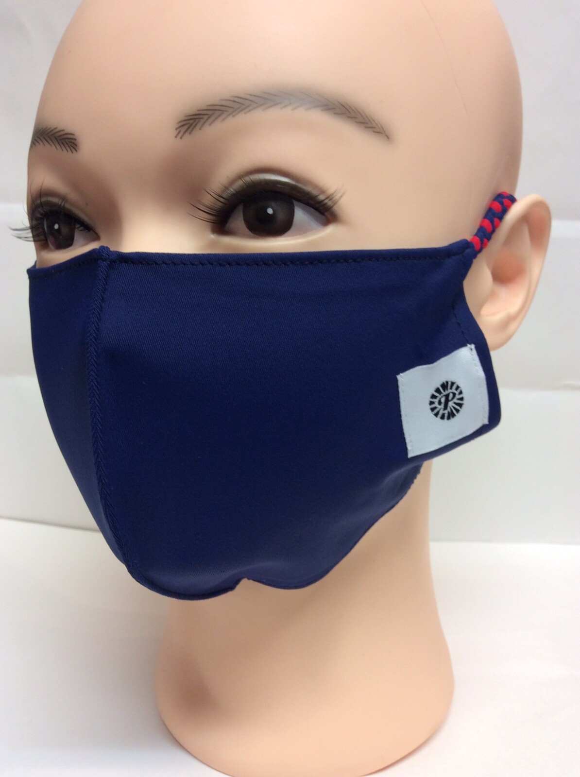 2021 FACE MASK ~ POMCHIES ~ *CHILD SIZE* ~ NAVY~RED/NAVY STRAPS ~ *CHILD* ~ NEW