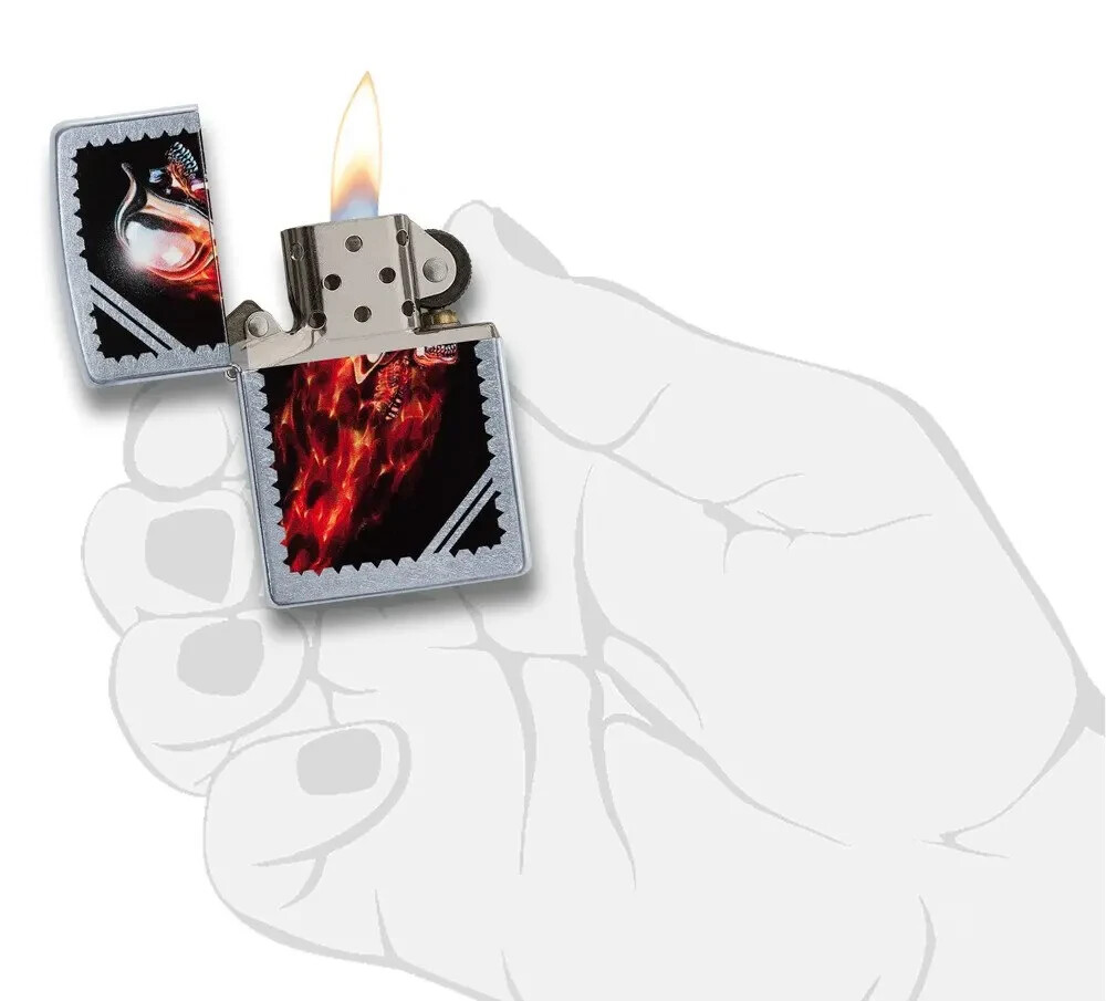 Zippo 29067 Chrome Skull Street Chrome