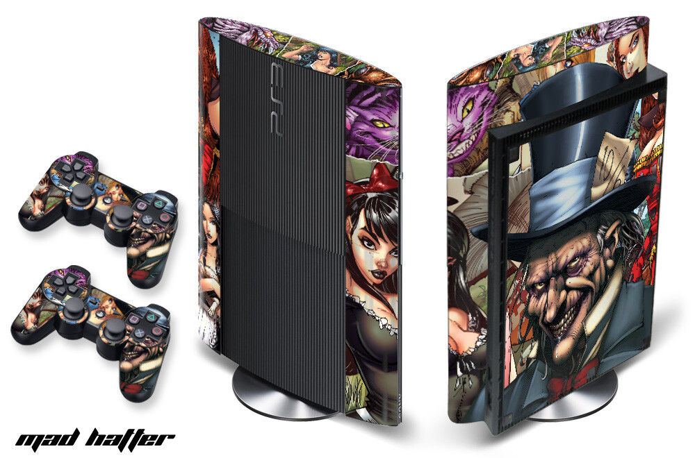 Skin Decal Wrap For PS3 Super Slim PlayStation 3  Console + Controller MadHatter