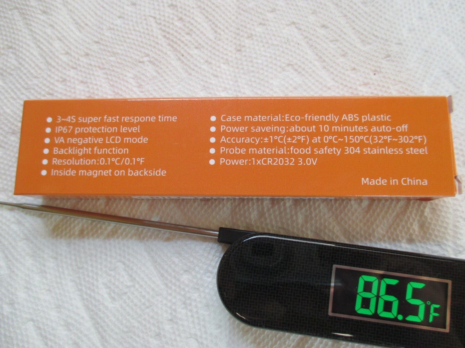 Digital Meat Thermometer Instant Read BBQ Cooking Waterproof Magnet on Backside