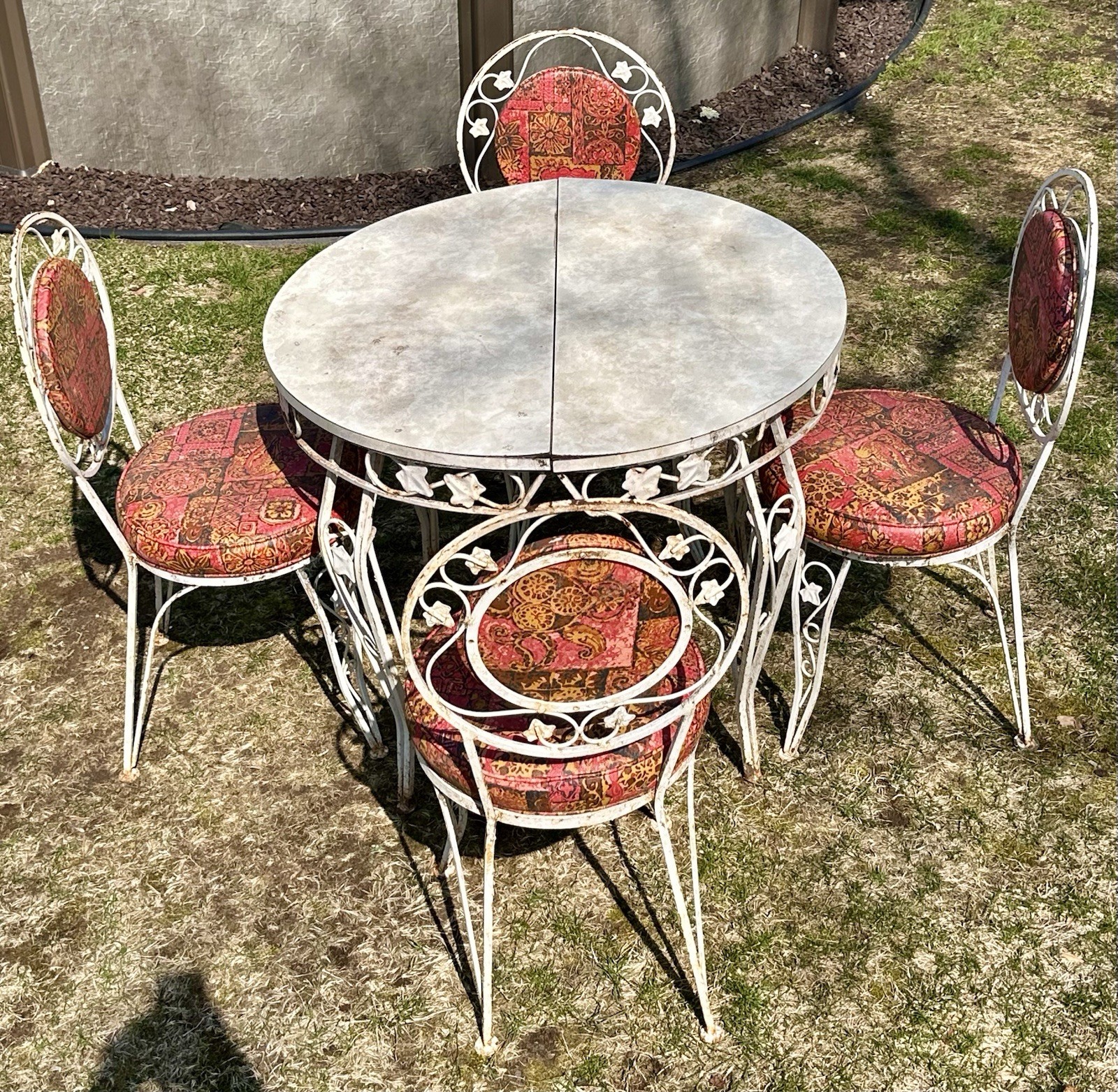 Vintage Wrought Iron Outdoor Patio Set 1960’s