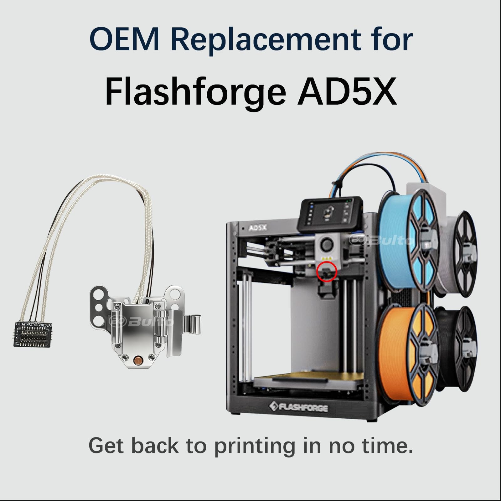 Original AD5X Hotend Heating Assembly for Flashforge