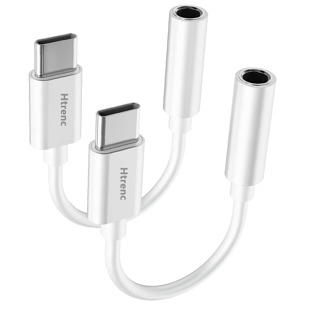 USB C to 3.5mm Headphone Jack Adapter for iPhone17/ iPhone 16/16 White
