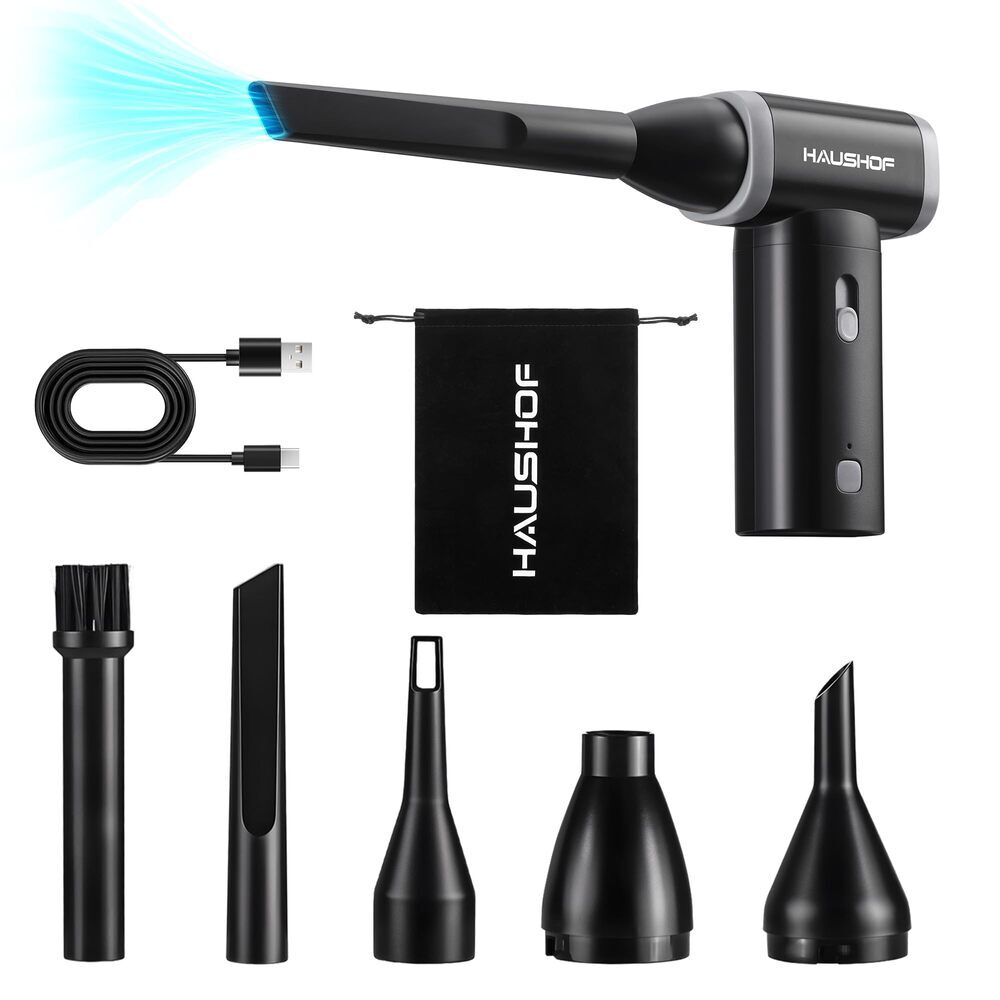 HAUSHOF 8V Mini Electric Air Duster-110,000RPM High Power Compressed Air Blowers