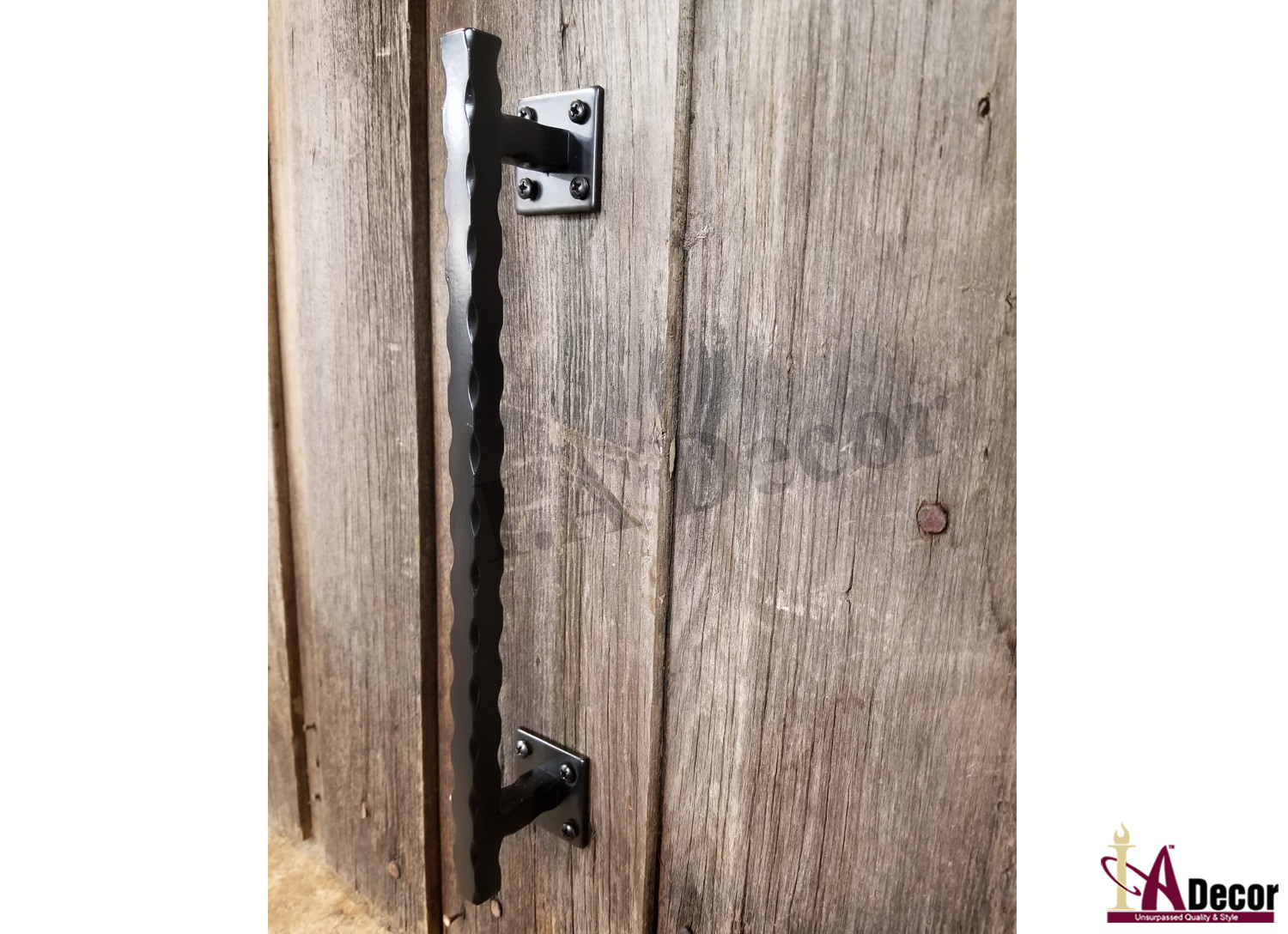 Black Barn Door Handle - Scalloped Barn Handle - Gate Handle - Bar Handle -Steel