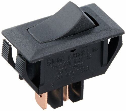 RV Designer Collection Black S261 Rocker Switch On/Off Spst