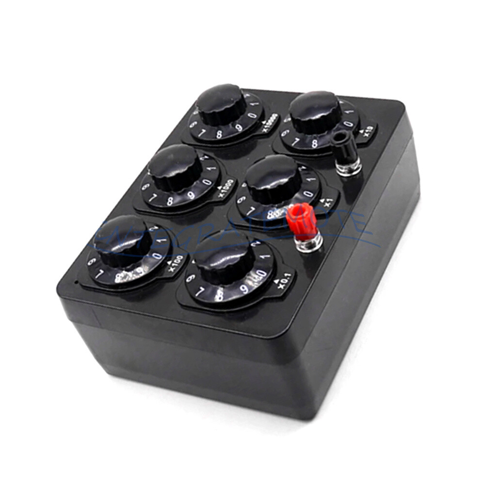0-99999Ohm 0.5W 6knobs Simple Resistance Box Resistor Electrical teaching-