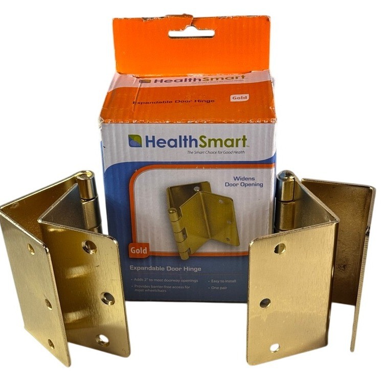 HealthSmart Gold Expandable Door Hinge Adds 2 Inches Easy Install One Pair