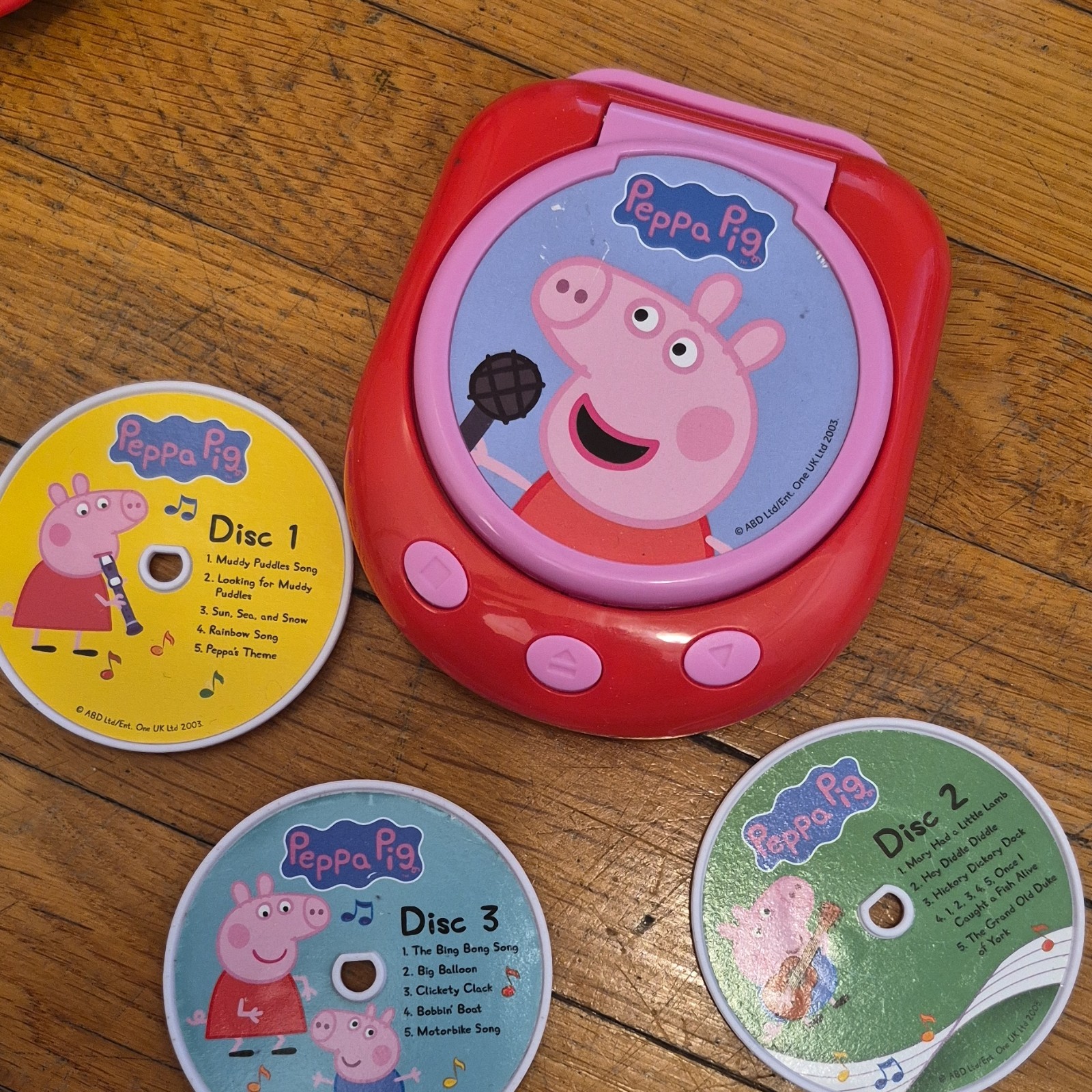 Peppa Pig Battery Operated Musical Toy Player with 3 Song Discs