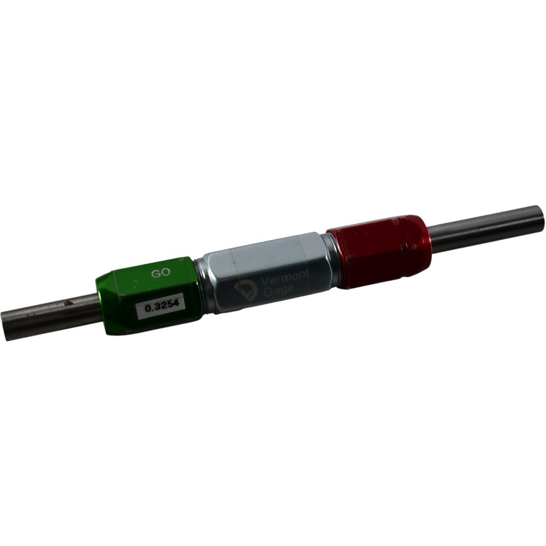 Vermont Gage Class X Go NoGo Double End Reversible Plug Gage Assembly 0.3254 0.3