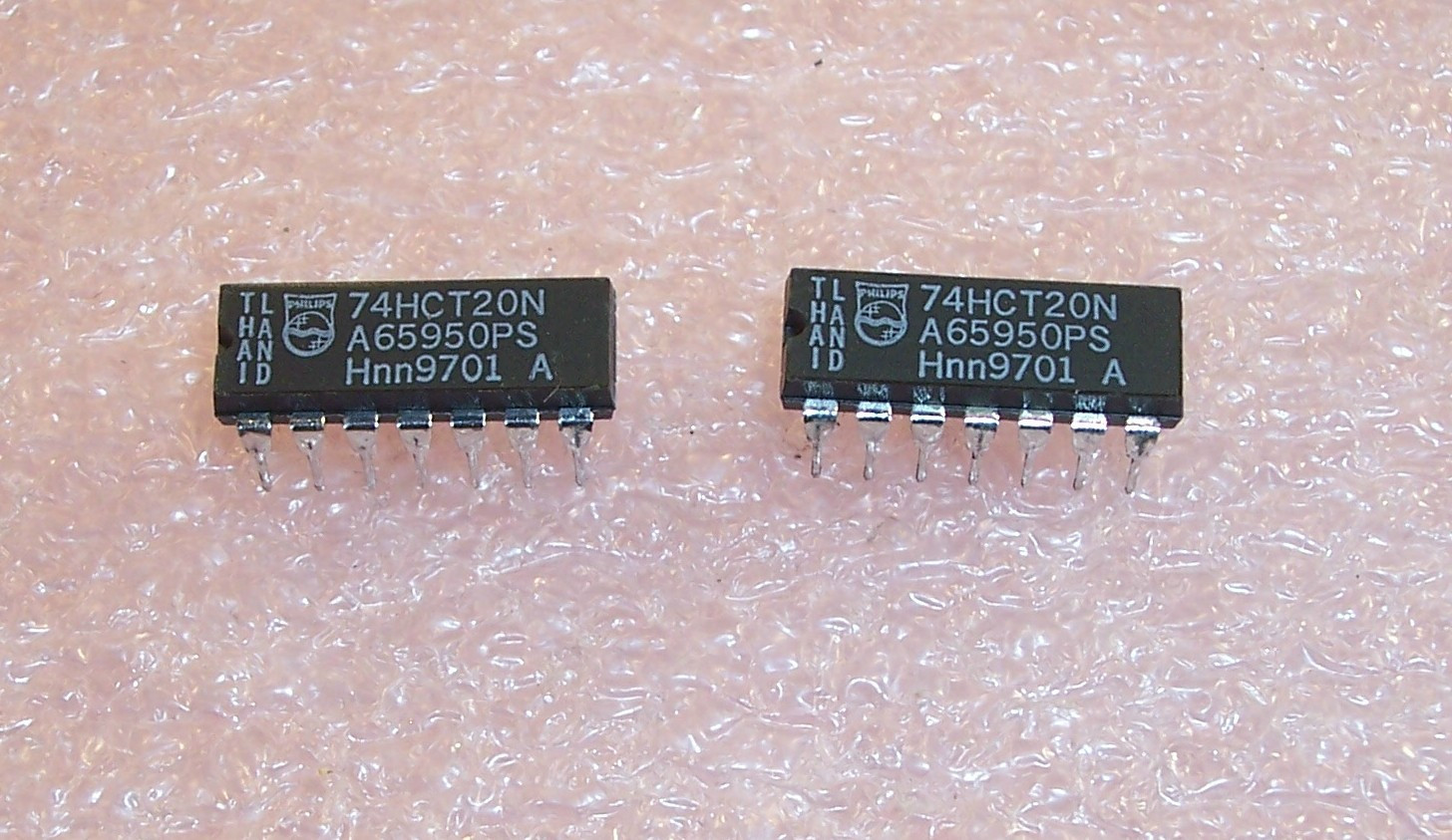 QTY (25) 74HCT20N PHILIPS 14 PIN DIP DUAL 4-INPUT NAND GATE NOS 1 TUBE