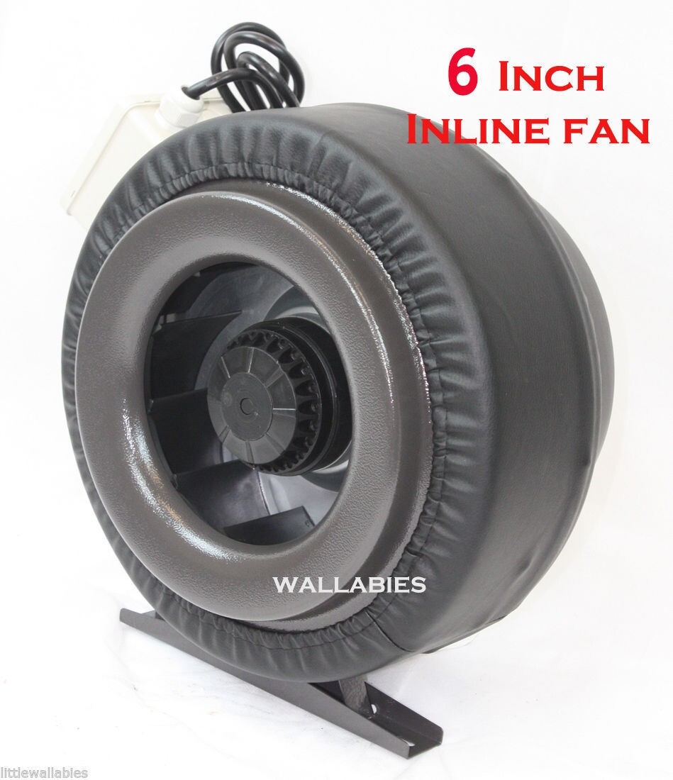 6" Inline 400CFM 110V Hydroponics Duct Tube Exhaust Fan Blower + Leather Sleeve