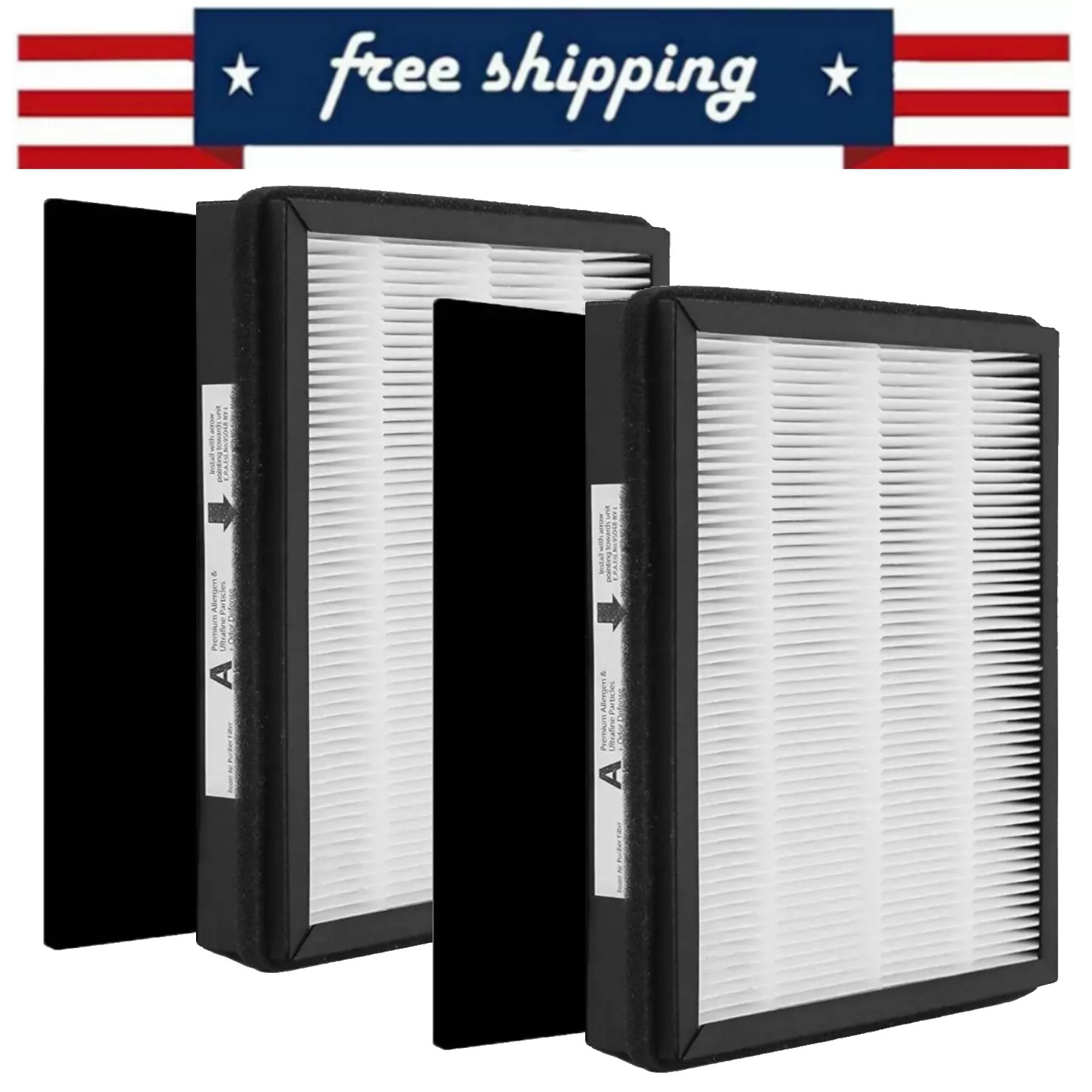 2 Pack IAF-H-100A True HEPA Filter A & Carbon For Idylis IAP-10-100, IAP-10-150