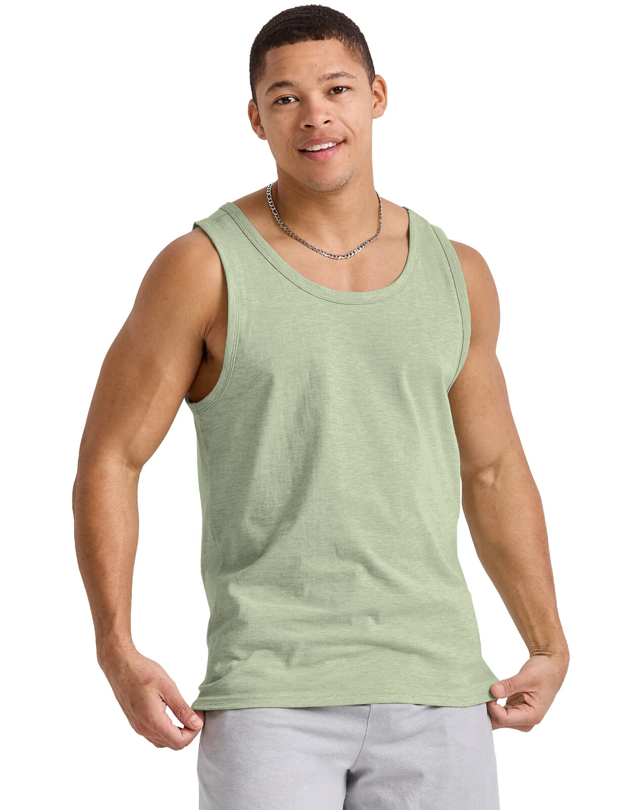 Hanes Men's Tank Top Sleeveless Shirt Originals Lightweight Mint to Be Green M