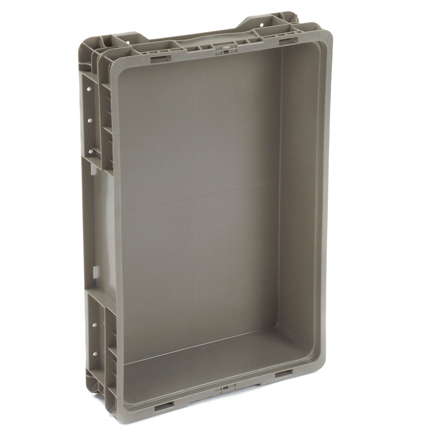 Global Industrial Stackable Solid Straight Wall Container 24"Lx15"Wx5"H Gray
