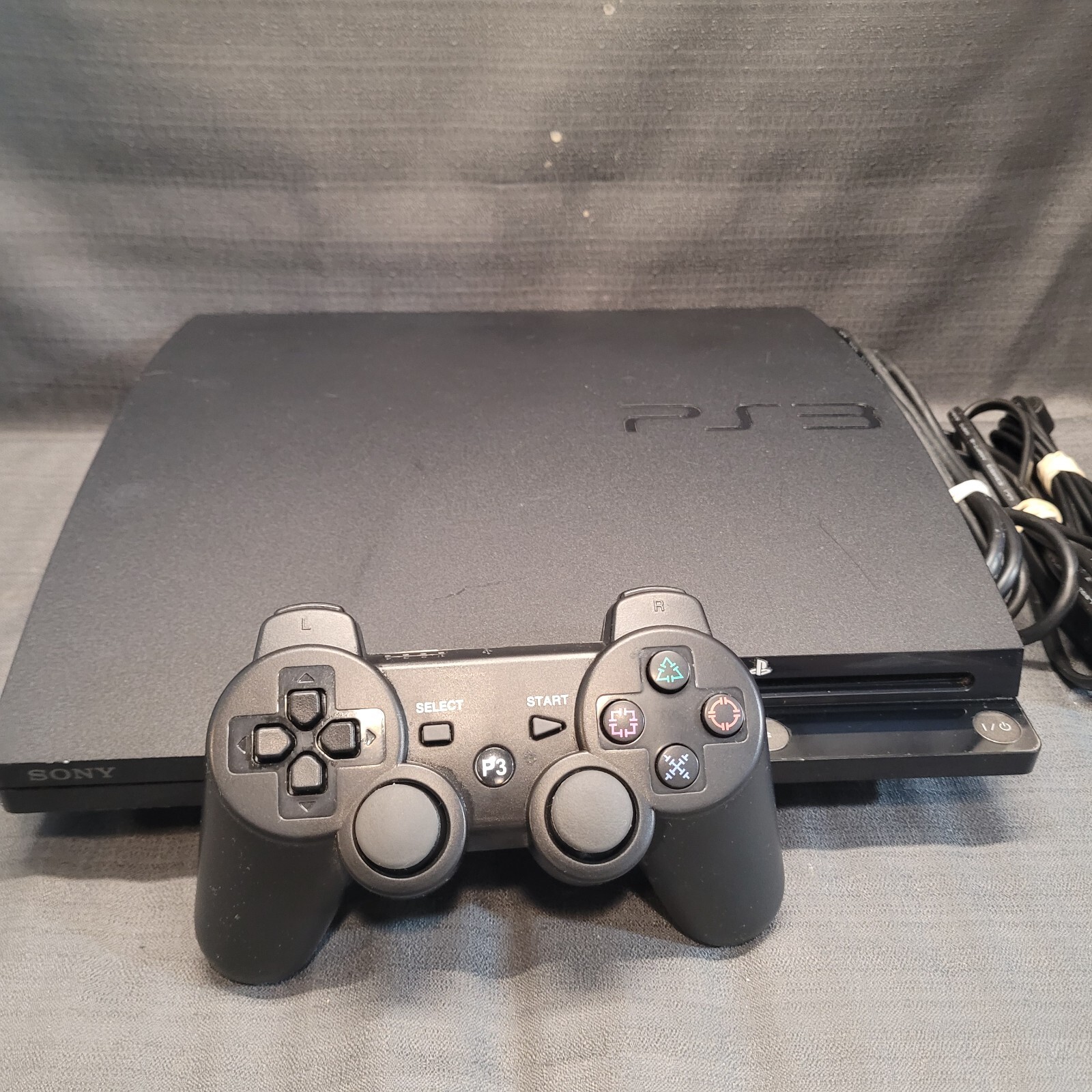 Sony PlayStation 3 - Slim 120GB Black Console System + Controller + Cables