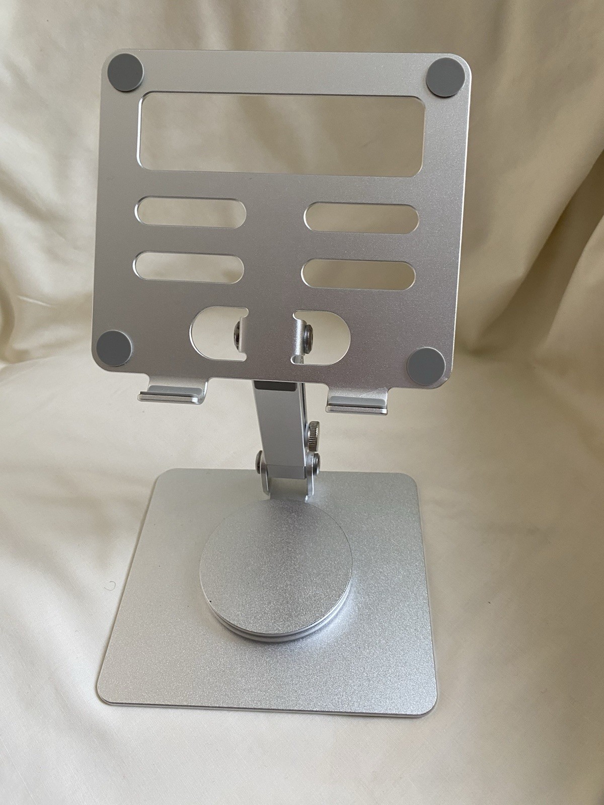 Small Notebook Rotating Silver Metal Stand