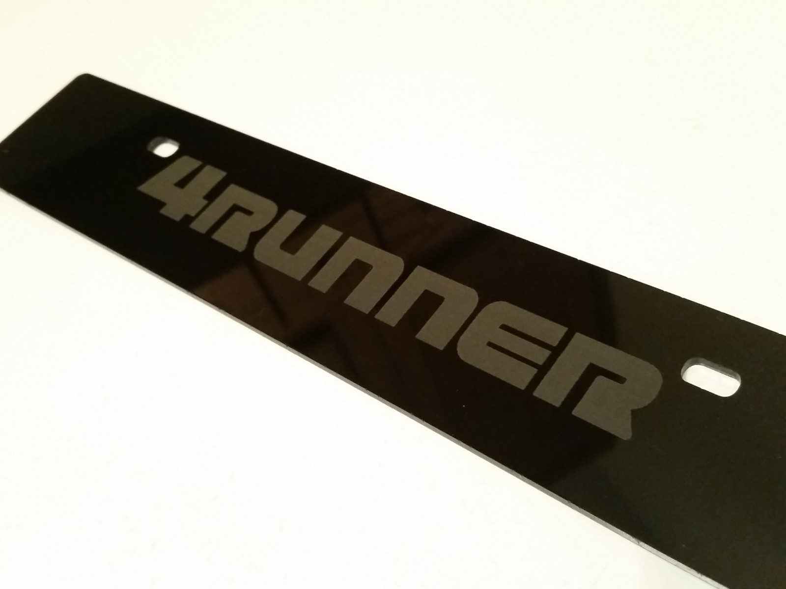 [SR] Black Front License Plate Delete FOR '4Runner' Full Laser Engraved Logo