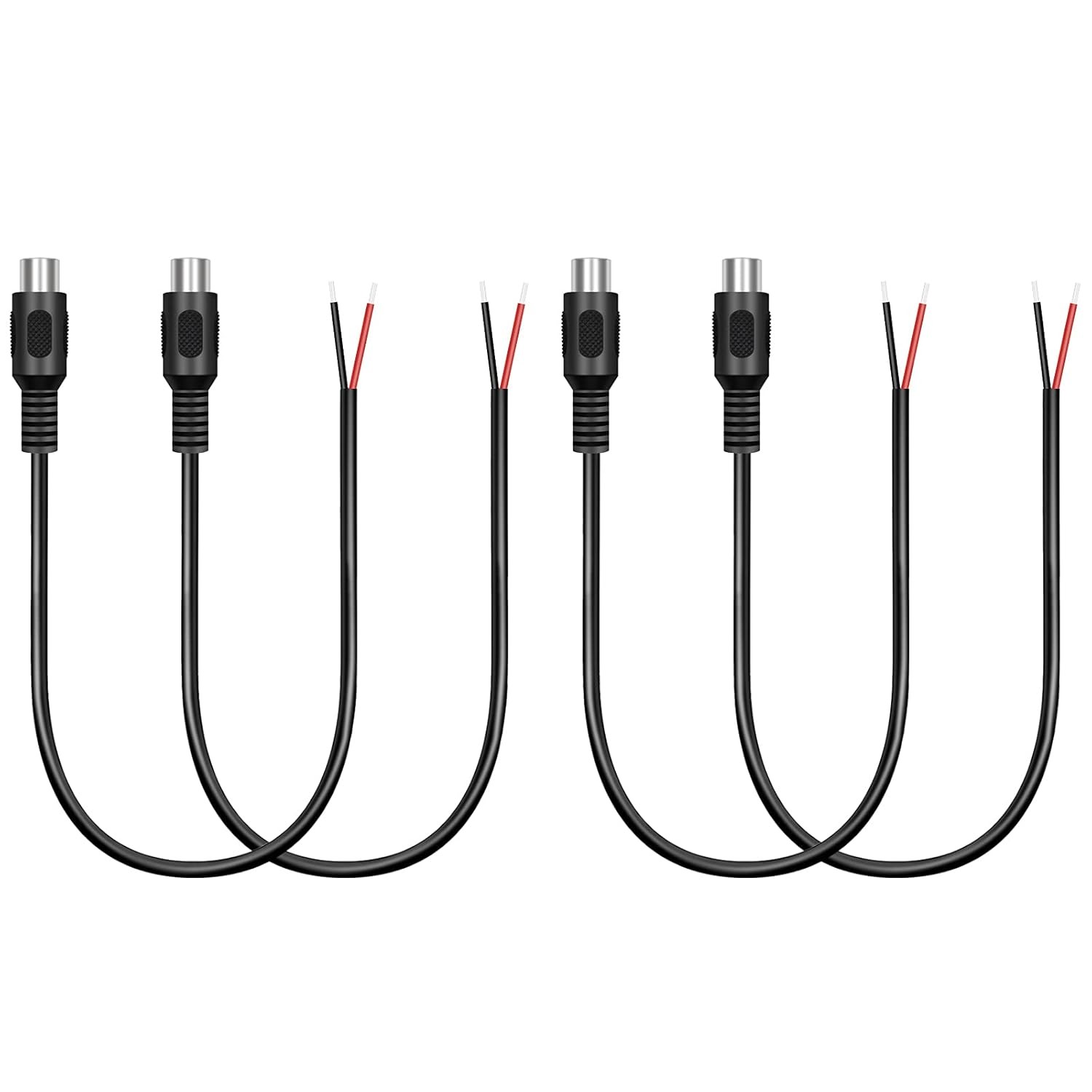 4 Pack RCA Female to Speaker Wire, Plug Adapter Connector Bare...