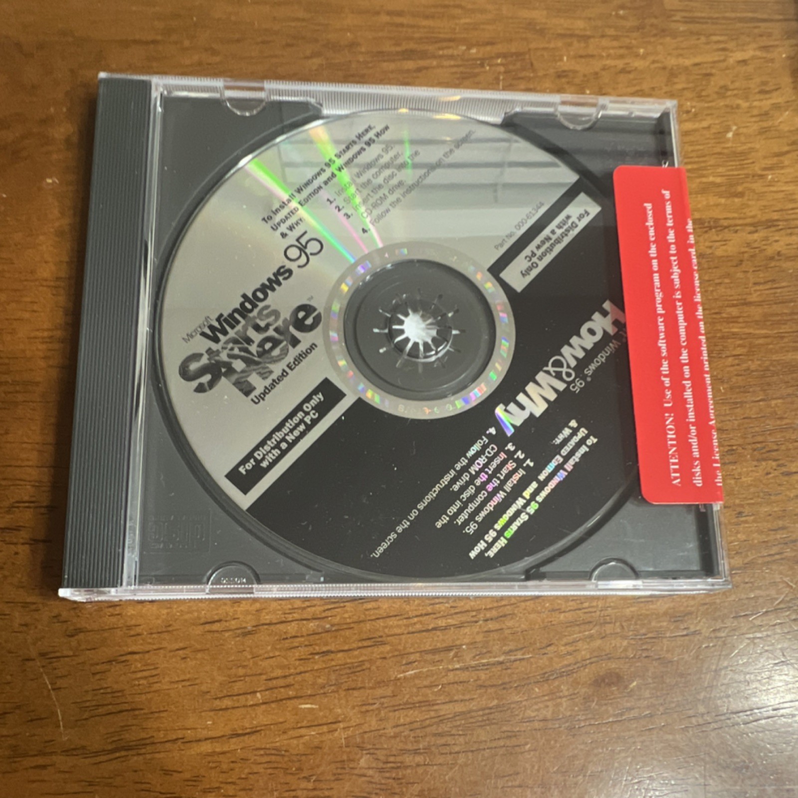 Vintage Microsoft Windows 95 CD Operating System Software COA