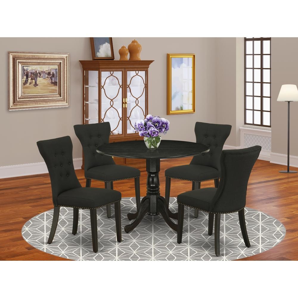 Dining Room Set Wirebrushed Black, DLGA5-ABK-24