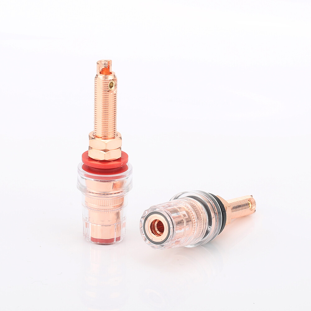 4Pcs Pure Copper Long Thread HiFi Speaker Female Terminal Binding Post Socket