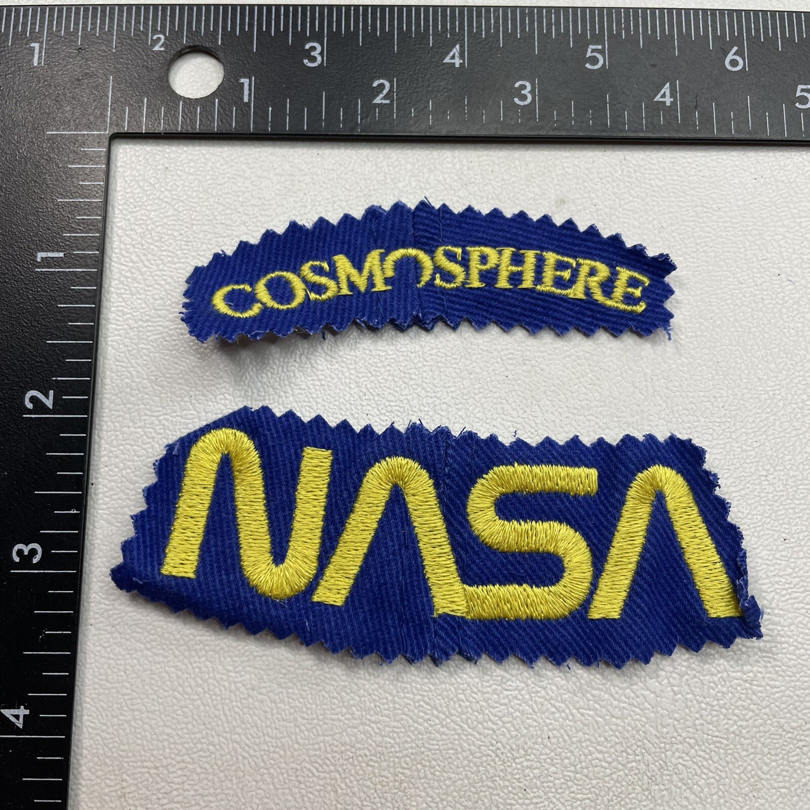 Zig-Zag-Cut-From-Hat-Has-Seam NASA COSMOSPHERE Hutchinson Kansas Patch 22C0