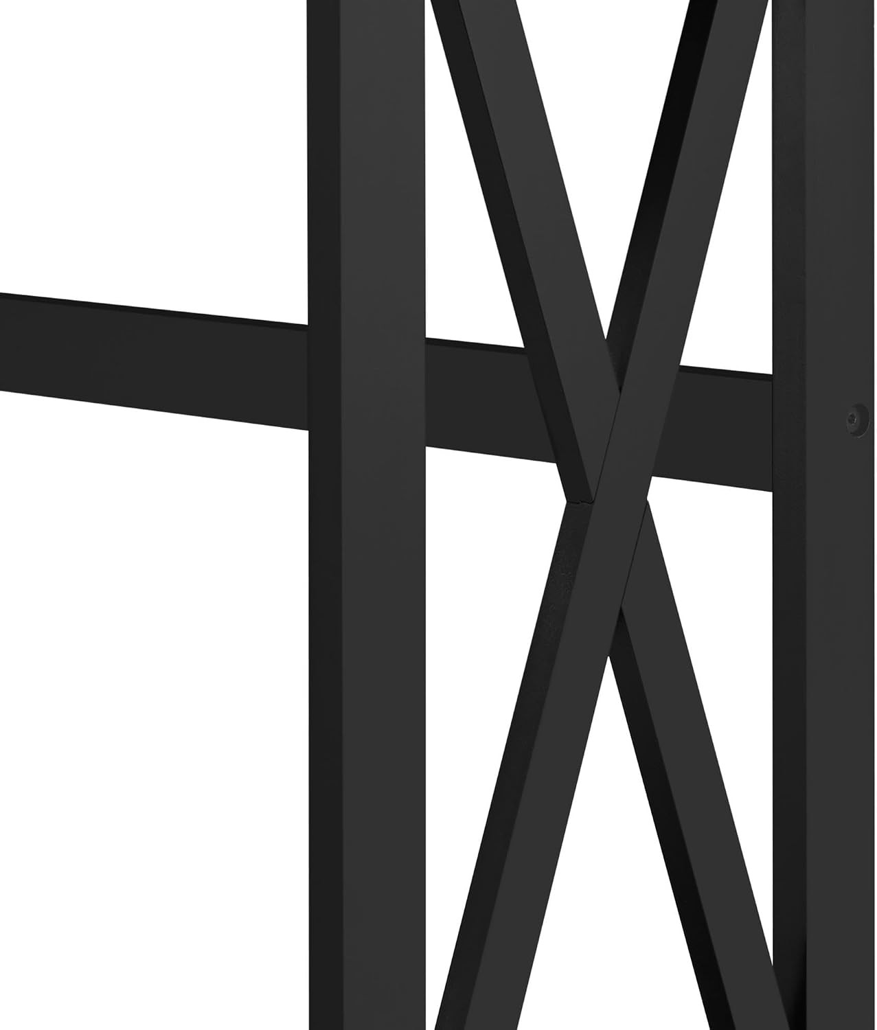 40" Narrow Entryway Console Table with 2 Outlets, Black X-Frame | Buil