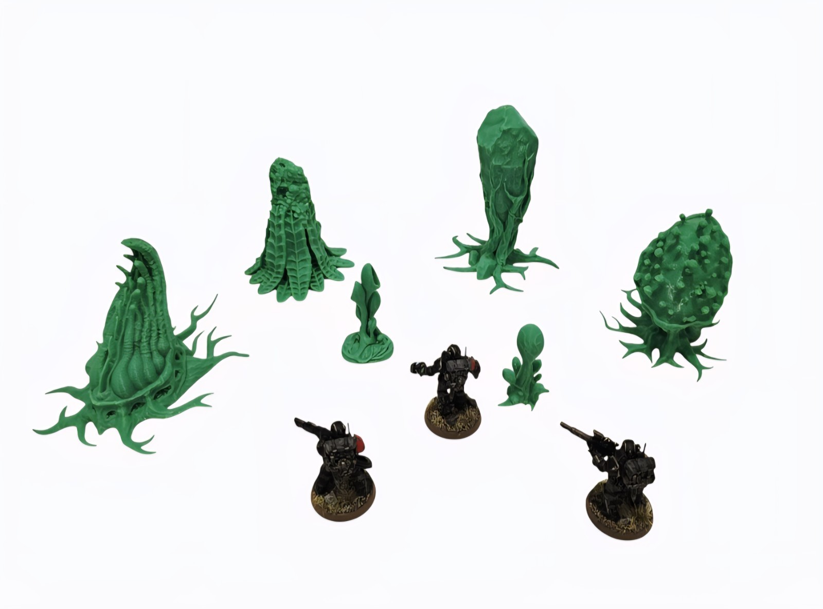 3D Printed Tabletop War Terrain Alien Plants Set E Perfect For 40K / Kill Team