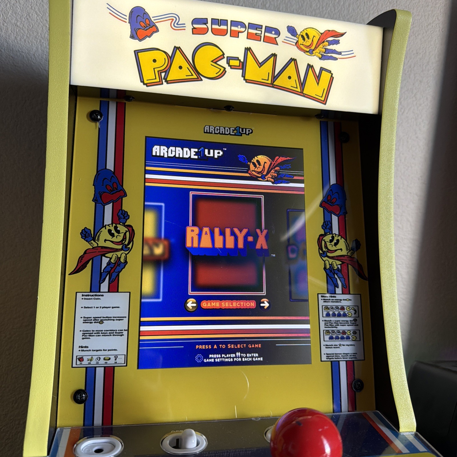 Arcade1Up Super Pac-Man Counter Top Arcade Machine 4 Games; Clean And Working