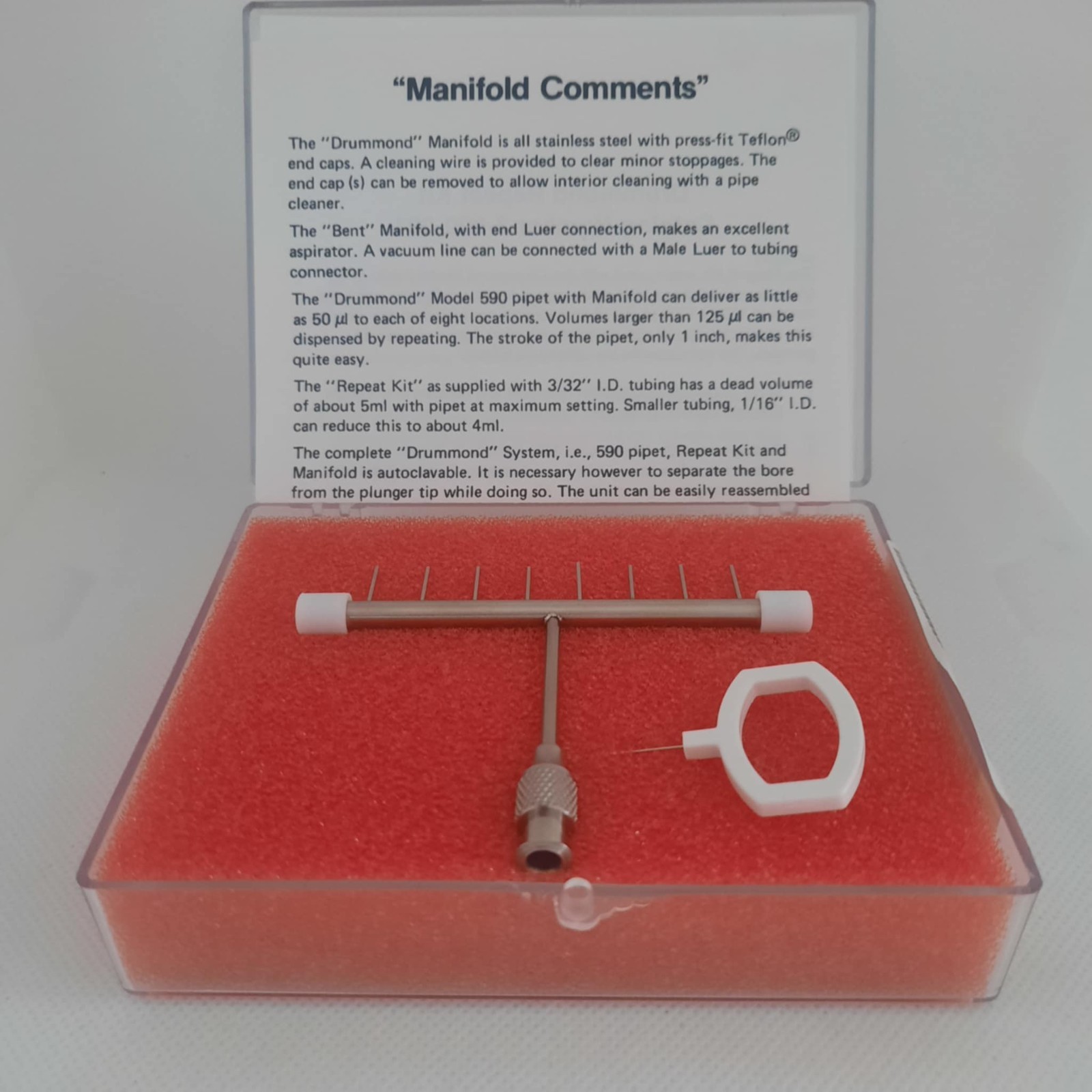 Drummond Manifold Straight for 590, Catalog #3-000-093