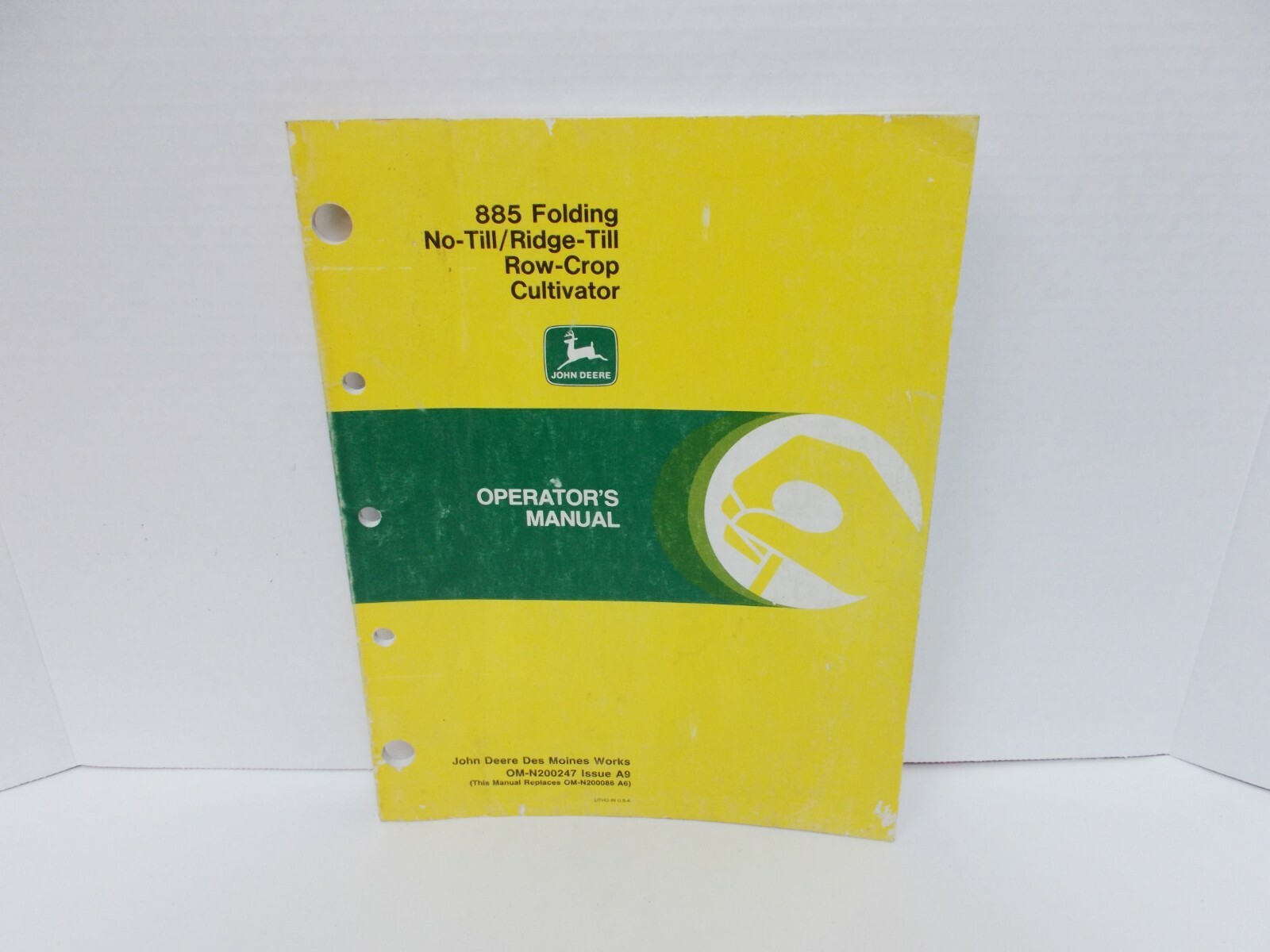 JOHN DEERE 885 FOLDING NO-TILL / RIDGE-TILL ROW CROP CULTIVATOR MANUAL