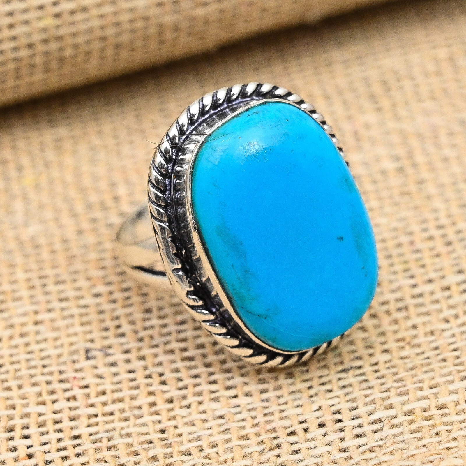Sleeping Beauty Turquoise Gemstone Handmade 925 Sterling Silver Ring Jewelry