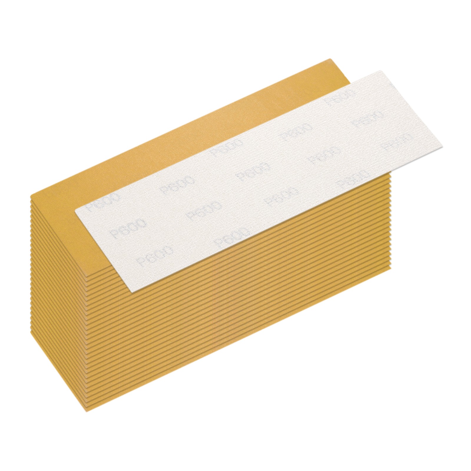30 Pcs 600 Grit Dry Sandpapers, 1.2 x 3.5 Inch Sand Papers, Gold
