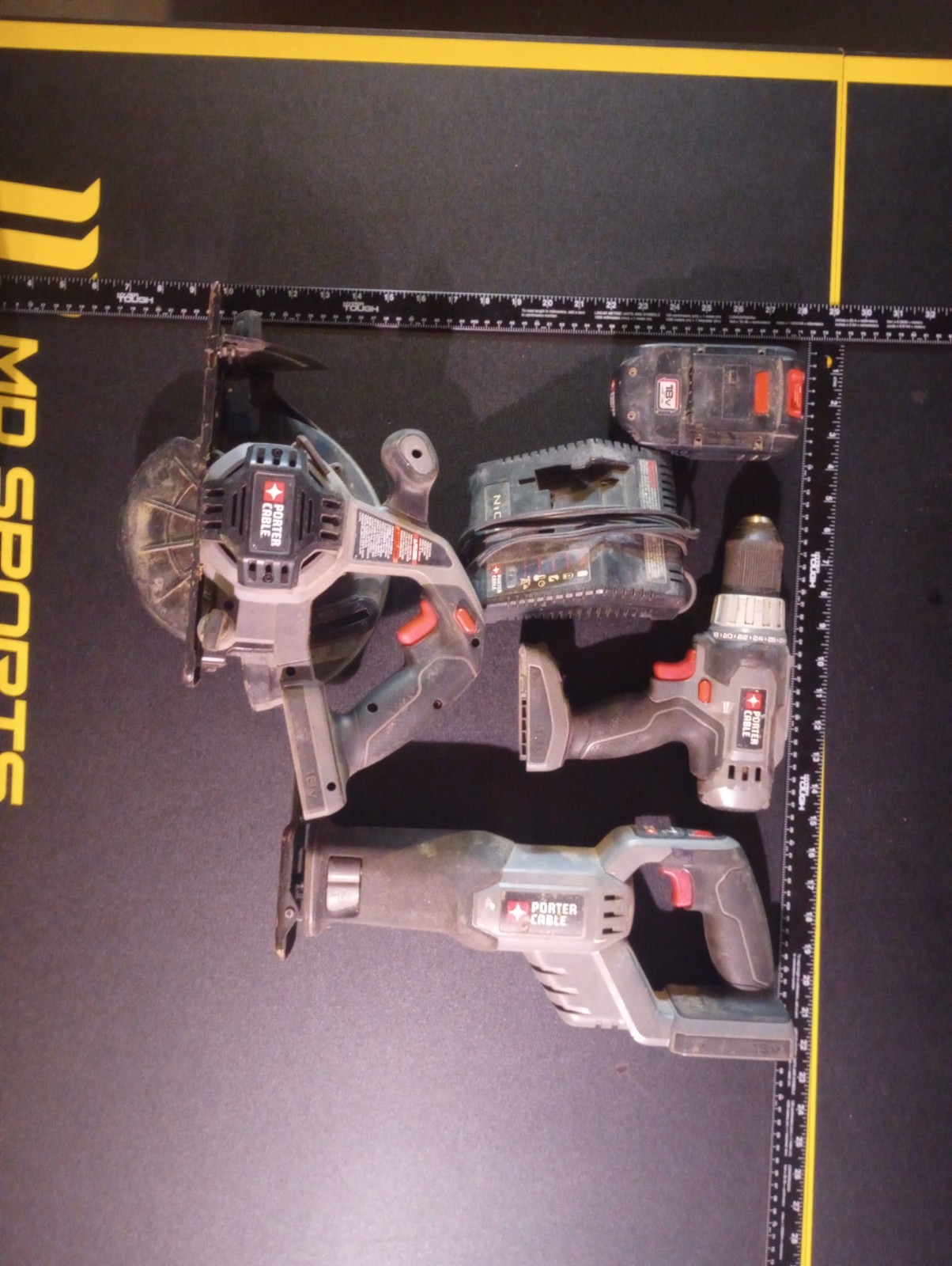 Porter Cable 18V Cordless Power Tool Combo 3 Tools 1 Battery 1 Charger Garage