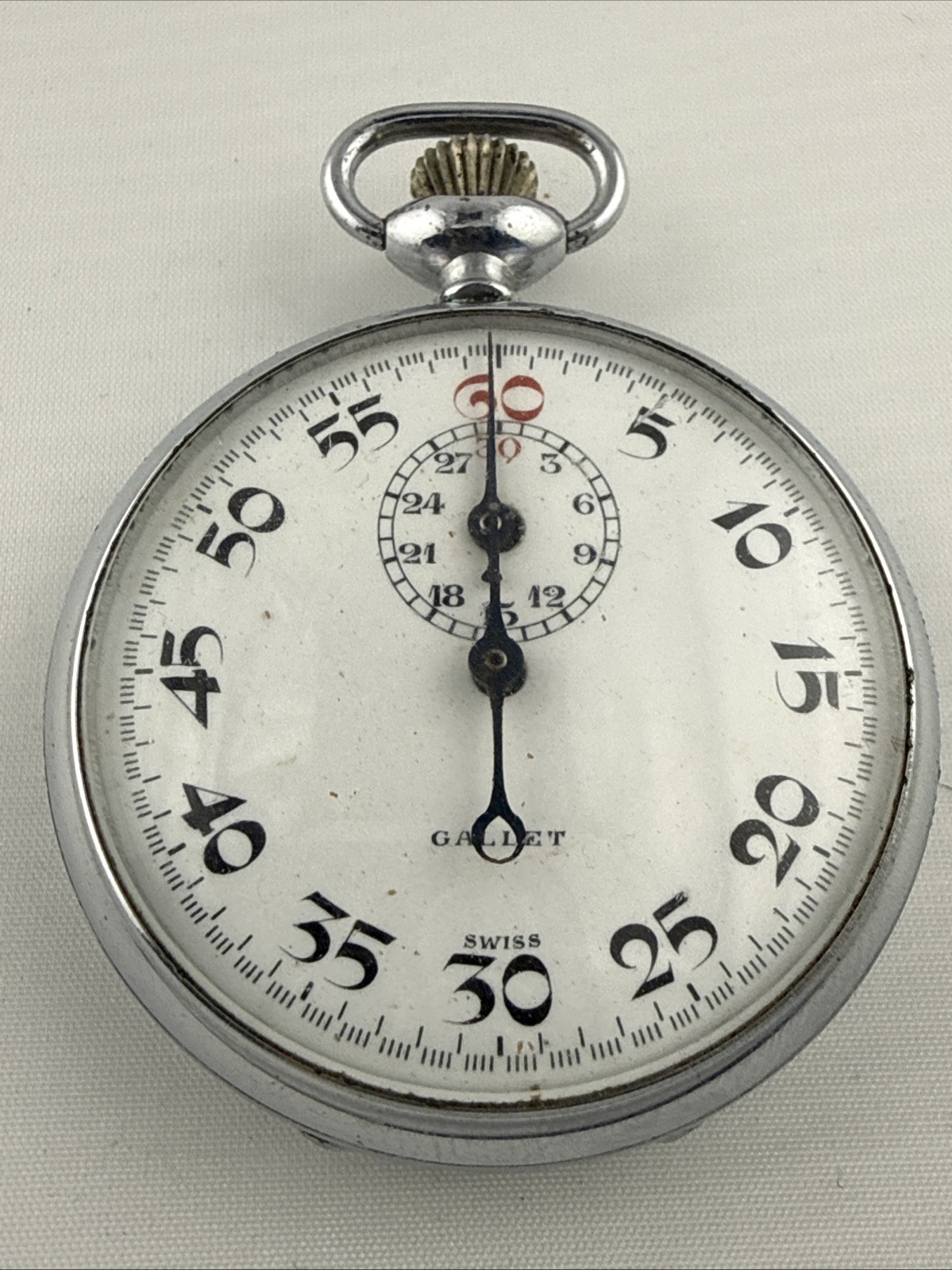Swiss Made Jules Racine & Co Vintage Mechanical Wind Up Stopwatch WORKS