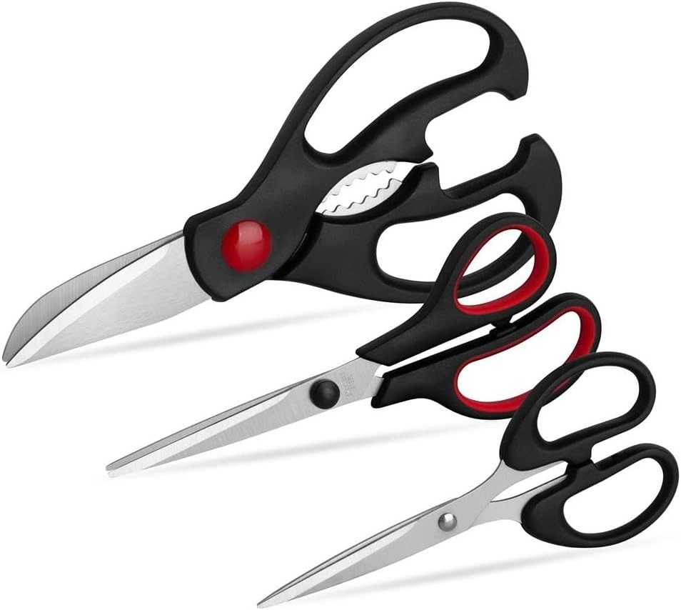 Kitchen Shears Set - Kitchen Scissors 3 Pack All Purpose Poultry Shears,Stain...