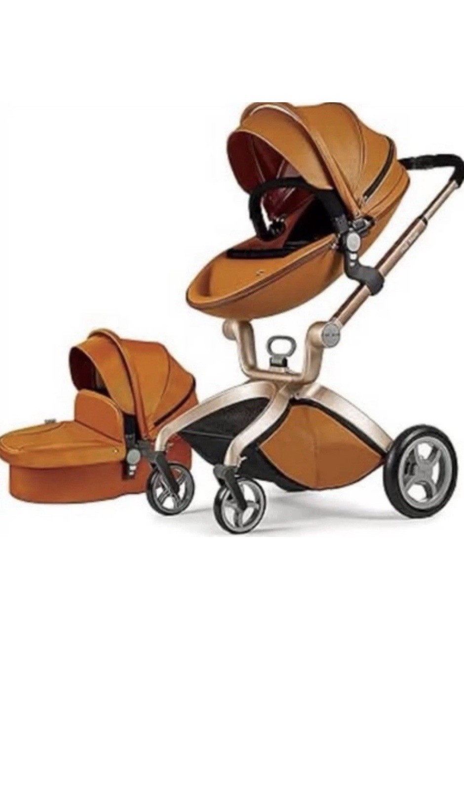 Hot Mom F22 Baby Stroller Adjustable Seat Reversible Baby Carriage - Brown