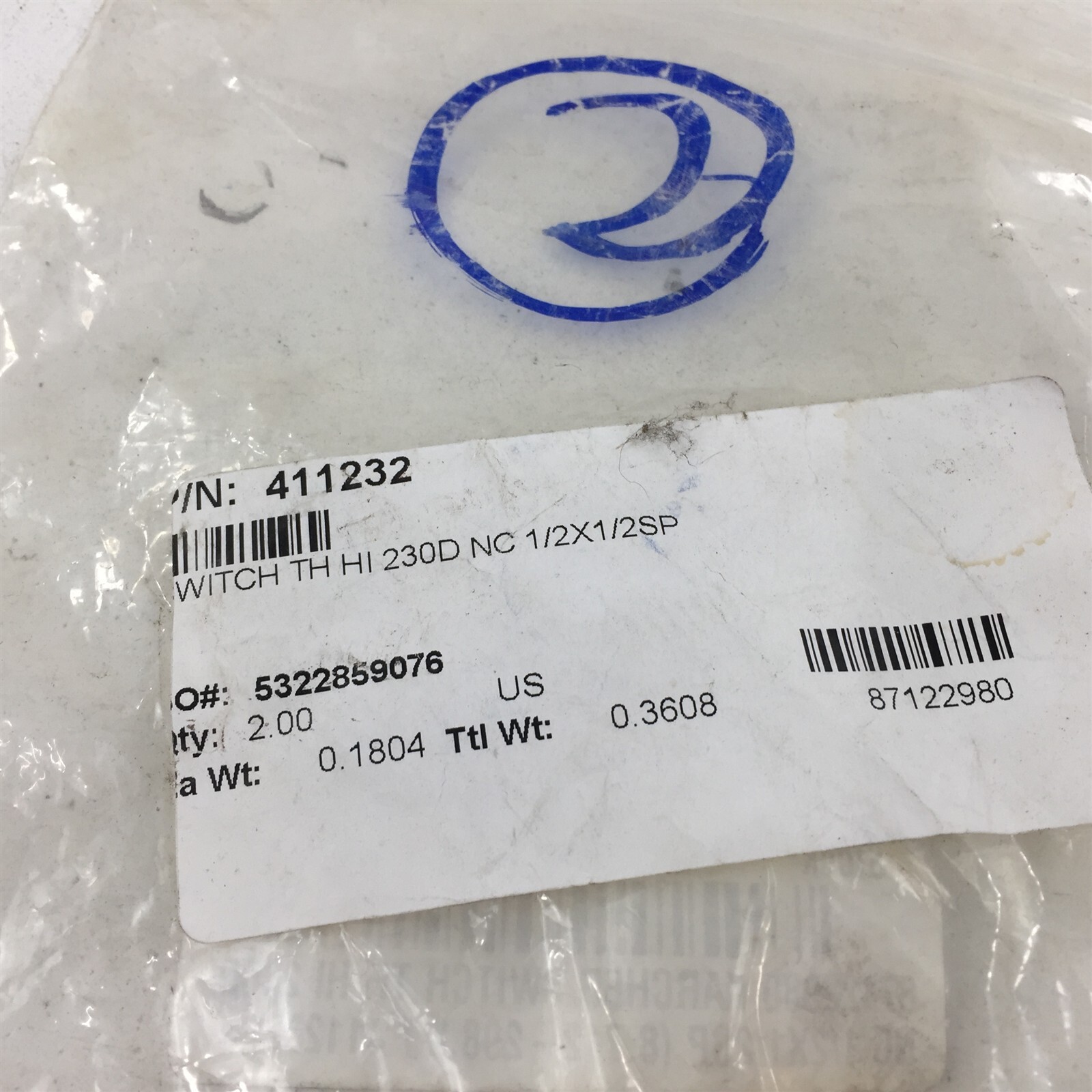 87122980 Karcher Switch TH HI 230D 1/2X1/2SP