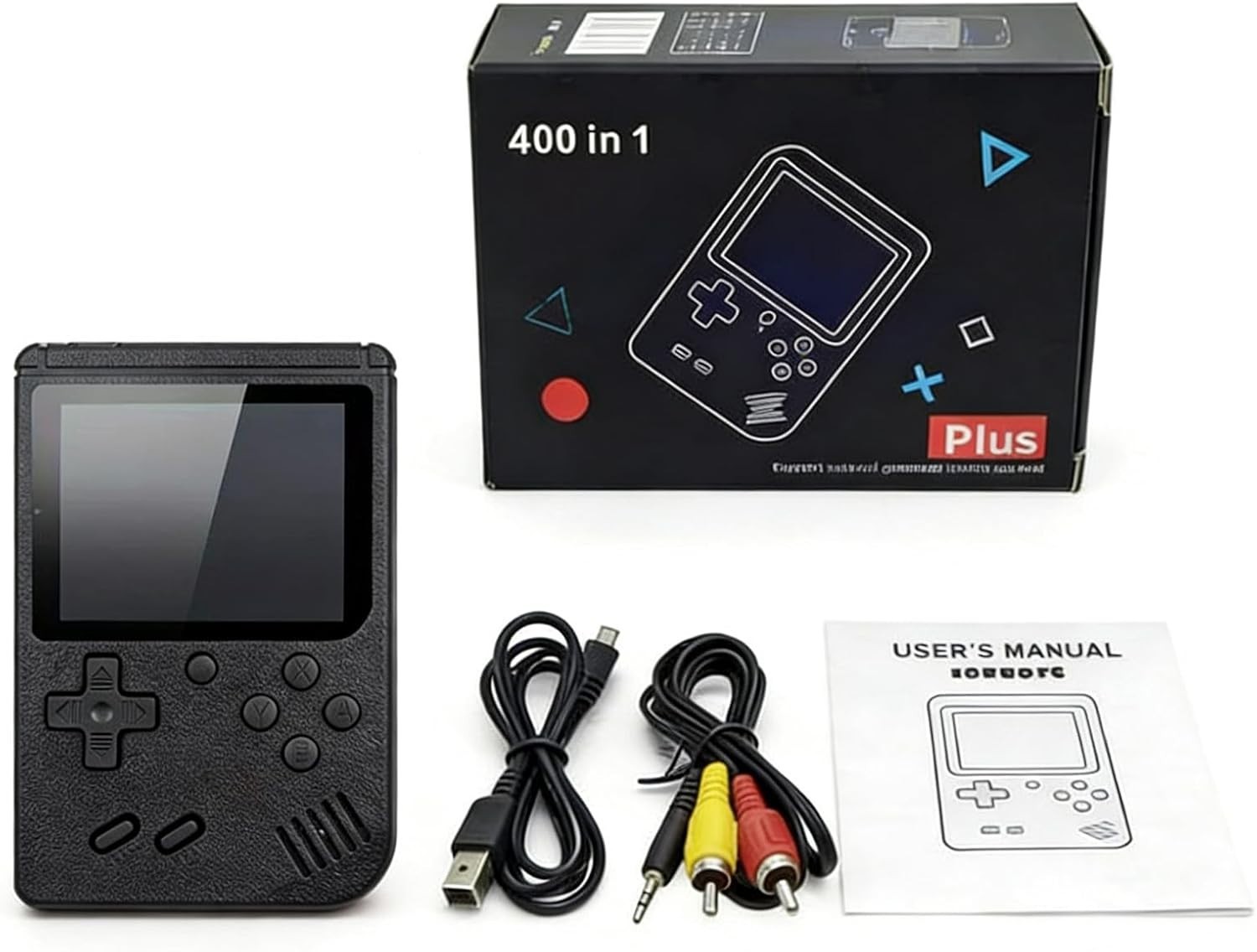 Mini Retro Handheld Games Console, Built-in 400 Video Games, Black