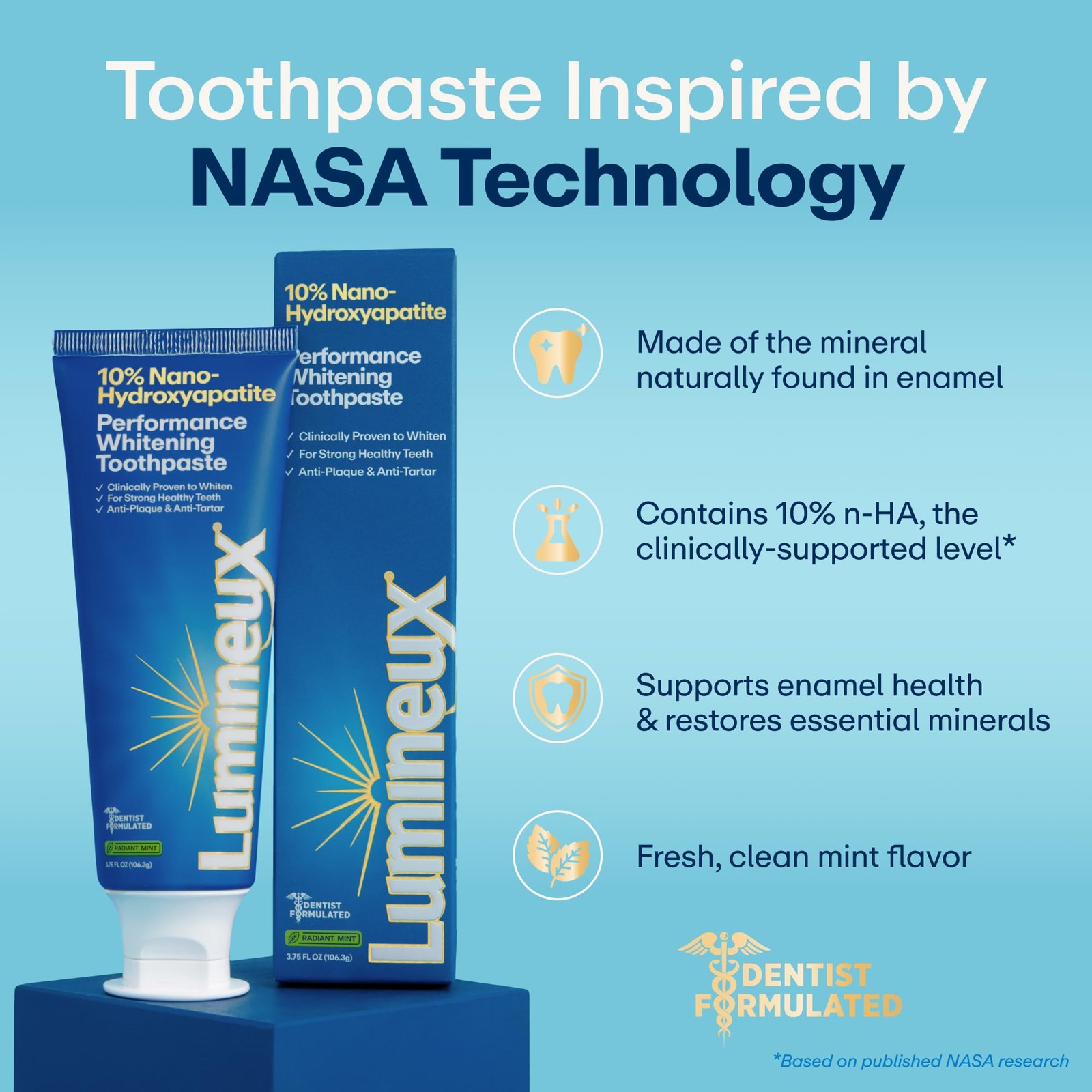 10% Nano Hydroxyapatite Performance 2 Pack Whitening Toothpaste - Fluoride Fr...