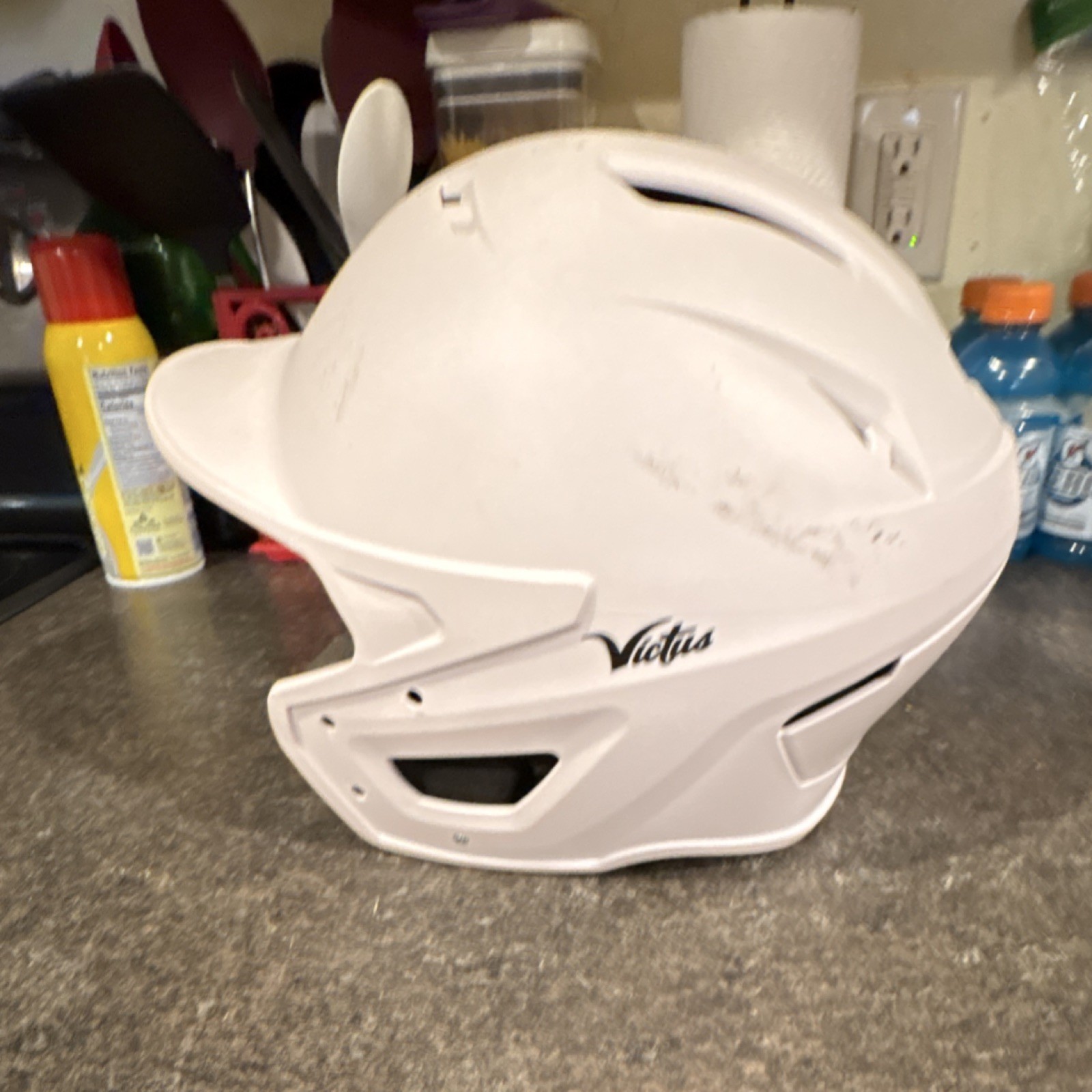 Victus Open Face Baseball Batting Helmet White Protective Gear for Adult Youth