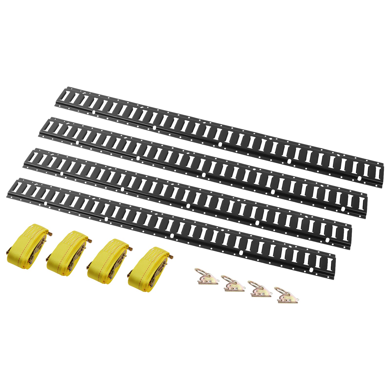 LABLT Heavy Loads Secure Cargo 12 Pcs 5' E Track Tie Down Enclosed Trailer Black
