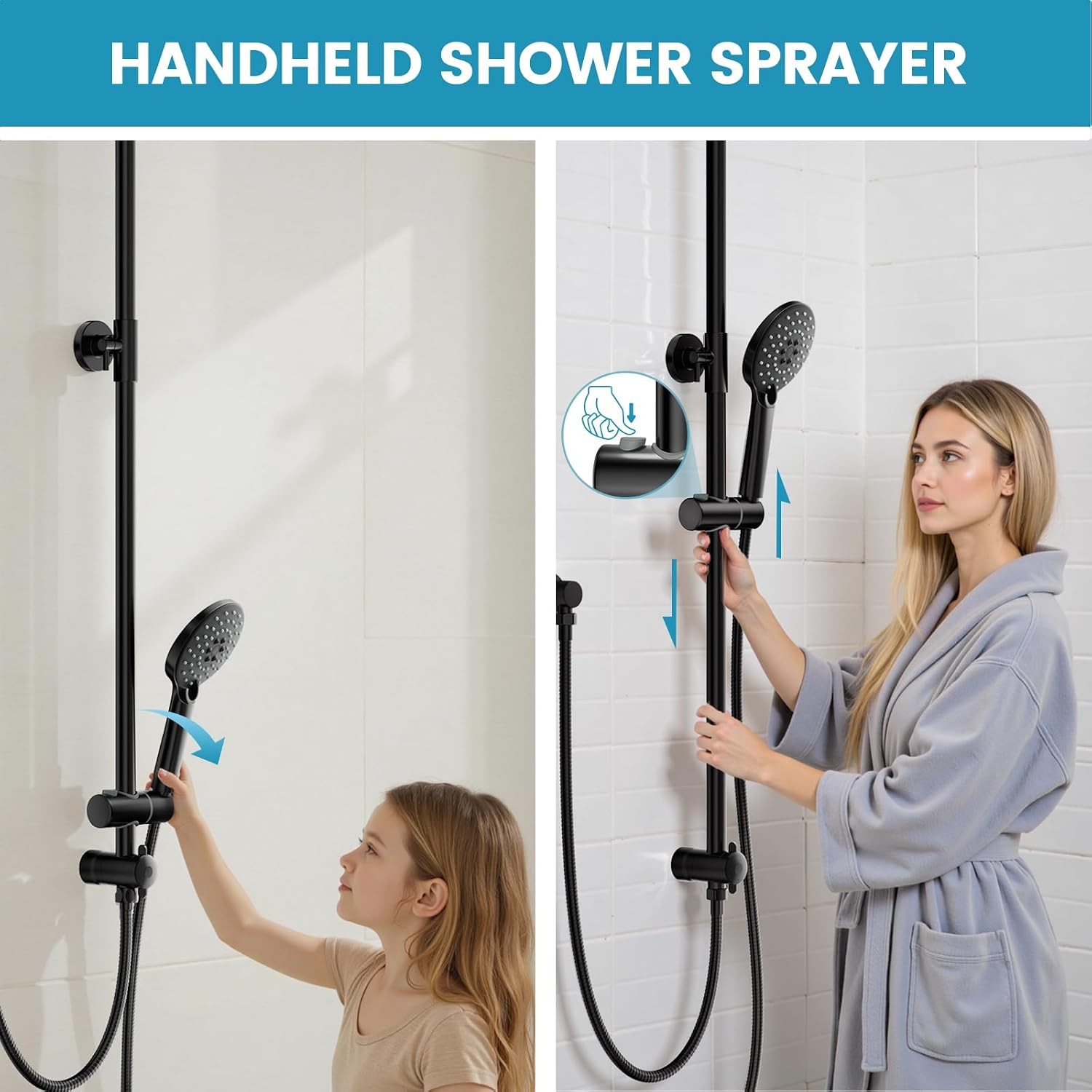 Shower System with 10 Inch Rain Shower Head and Handheld Sprayer, 3-Function